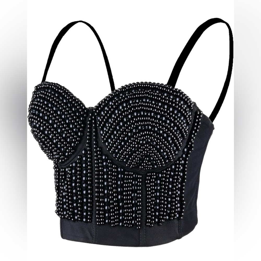 ELLACCI - NWOT - Black Embellished Women's Bustier. Never Worn.